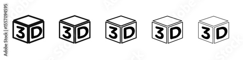3D icon vector outline symbol or illustration