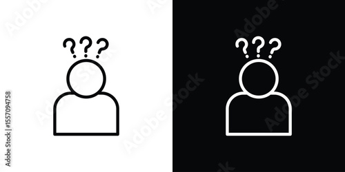 Curious human icon vector graphics in strokes