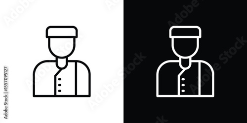 Concierge icon vector graphics in strokes