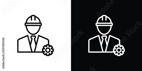 Civil Engineer icon vector graphics in strokes