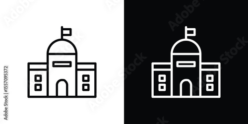 City hall icon vector graphics in strokes