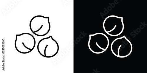 Chickpeas hummus icon vector graphics in strokes