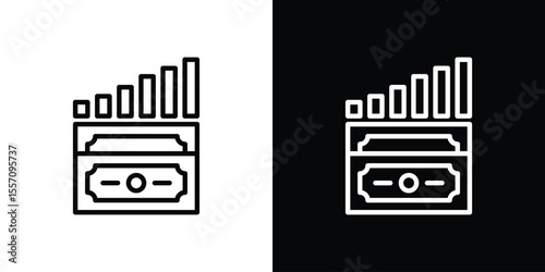 capital gain icon vector graphics in strokes