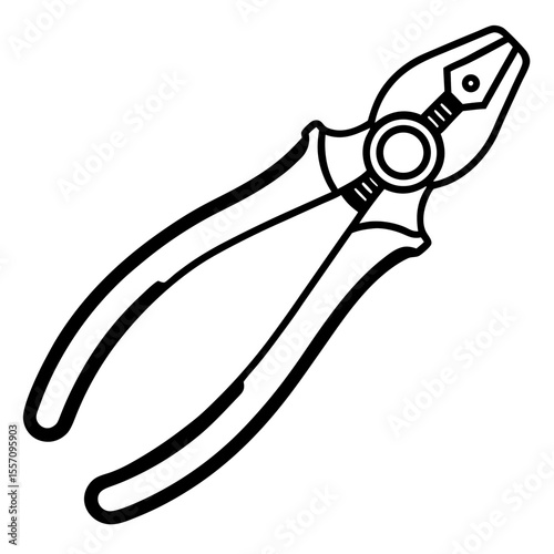 Wire Cutter Line Art Vector