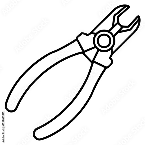 Wire Cutter Line Art Vector