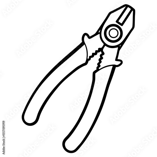 Wire Cutter Line Art Vector