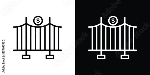 Bridging loan icon vector graphics in strokes