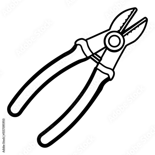 Wire Cutter Line Art Vector