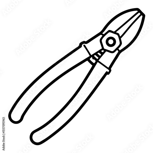 Wire Cutter Line Art Vector