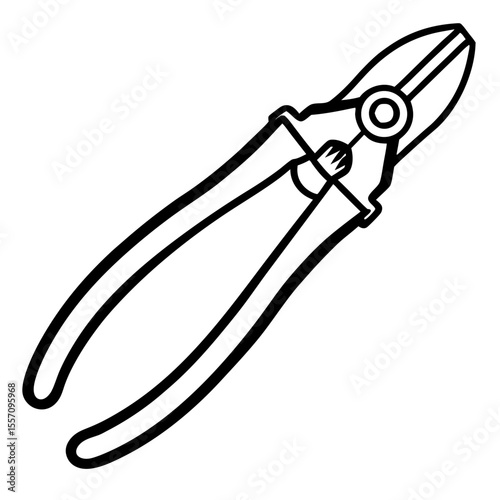 Wire Cutter Line Art Vector