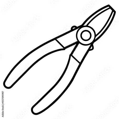 Wire Cutter Line Art Vector