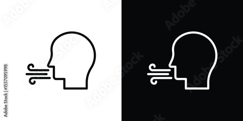 Breath icon vector graphics in strokes