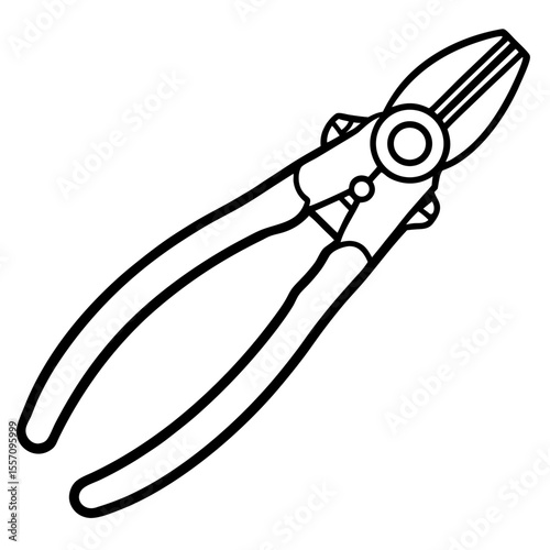 Wire Cutter Line Art Vector