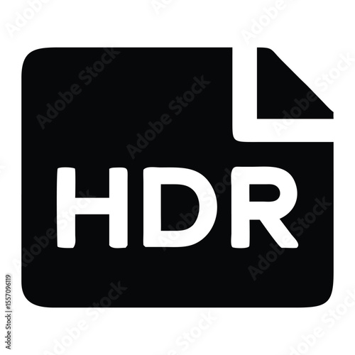 HDR File Format Icon Illustrating High Dynamic Range Images with Distinctive Design Elements and Clear Visual Representation