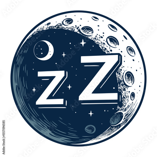 A stylized moon with Zs floating upwards, suggesting sleep or a sleep tracking application.