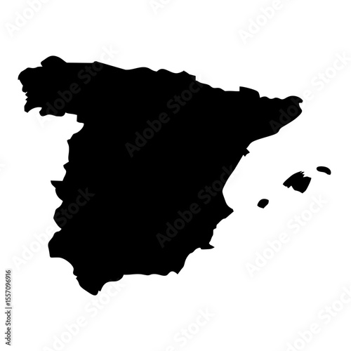 map of Spain black