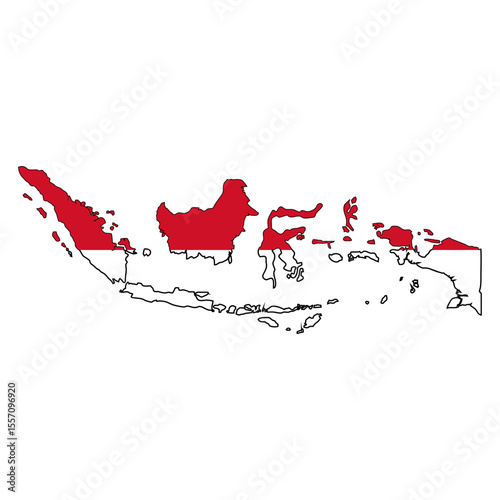 map of Indonesia Islands flag