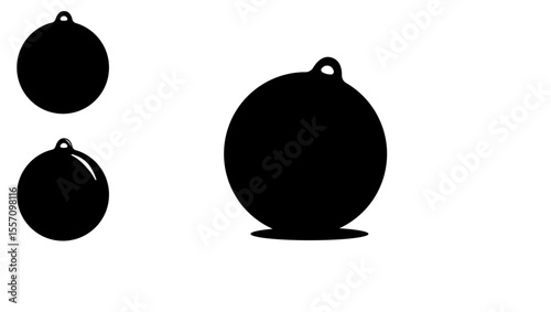 Inflatable Boat Fender Bumper Ball for Docking, black isolated silhouette