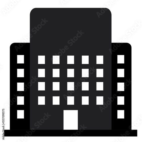 The building icon of an office, hospital, clinic, or public building is designed to convey messages quickly and clearly in various media services, and location information.