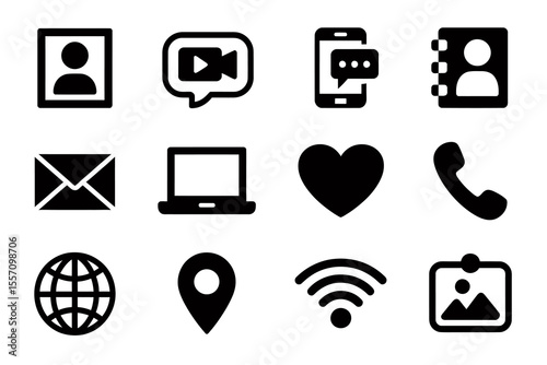Set of Communication and Technology Icons