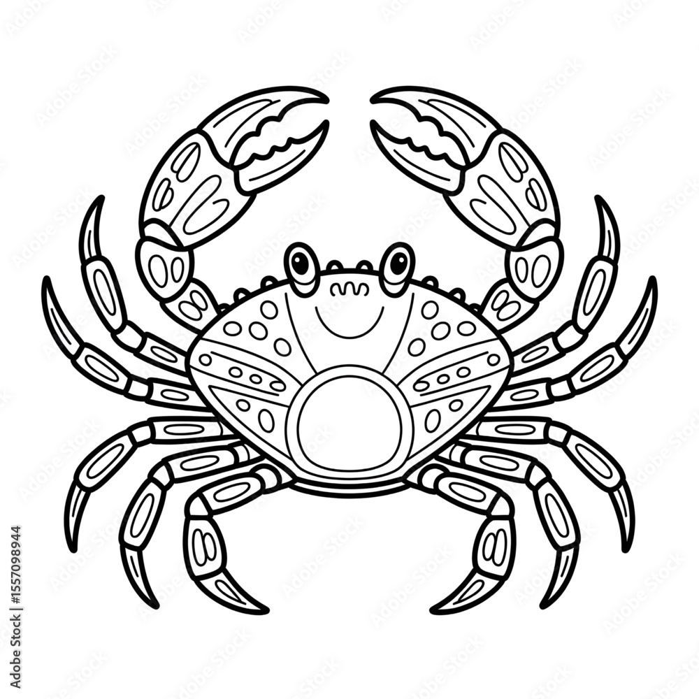 Fototapeta premium vector illustration of a crab on sea 