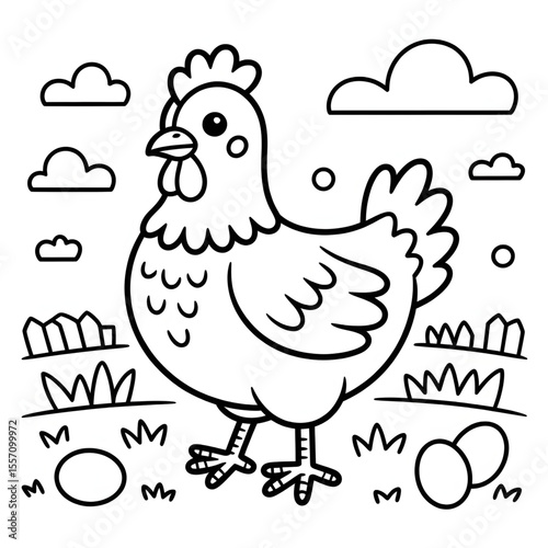 vector illustration of a chicken