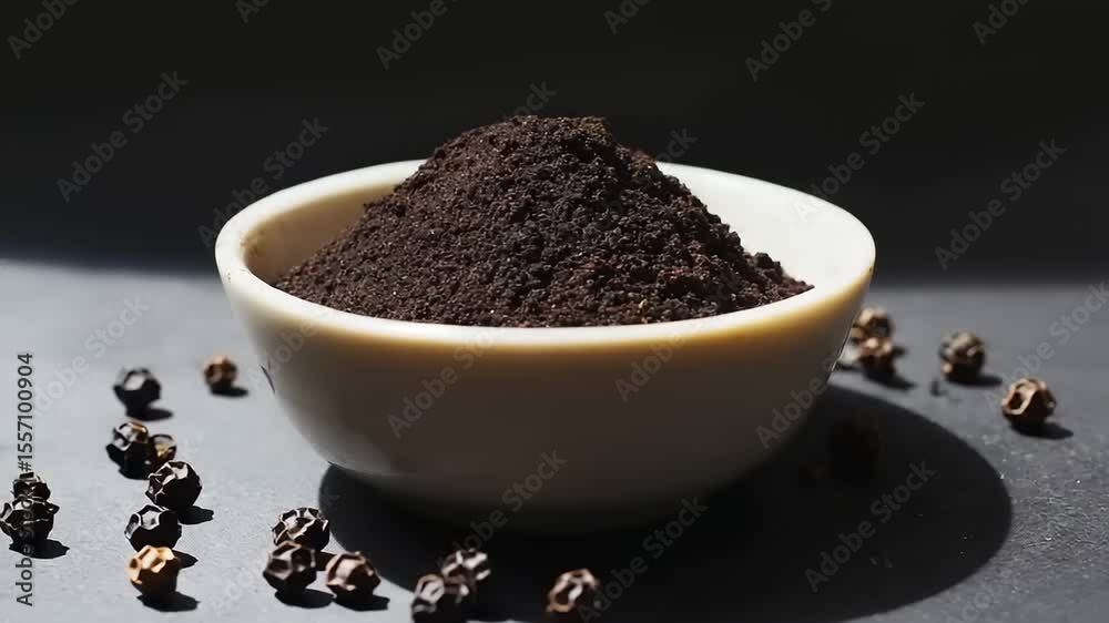 Ground Peppercorn in a Bowl