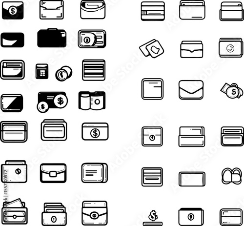 wallet icons payment wallet money cash card holder digital wallet credit card debit card bank card wallet symbol wallet icon set electronic wallet mobile wallet transaction digital pa