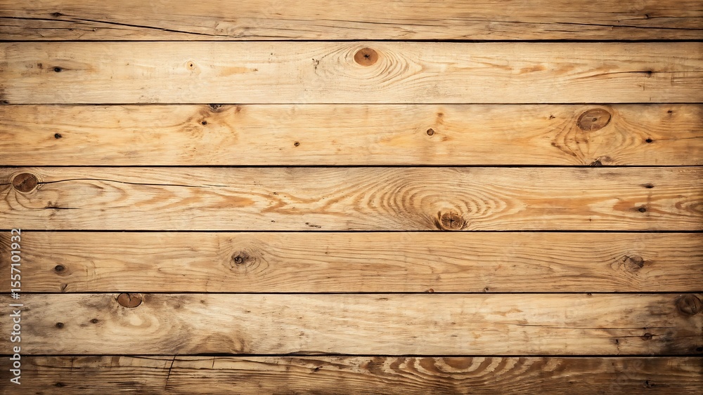 Naklejka premium Top Down View of Weathered Wooden Planks with Knots and Grain Texture