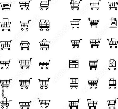 shopping cart icons shopping purchase cart buy retail e-commerce checkout shopping bag product online shopping cart symbol shopping icon shopping experience online cart cart icon set