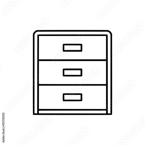 Line art illustration of an organized chest drawer