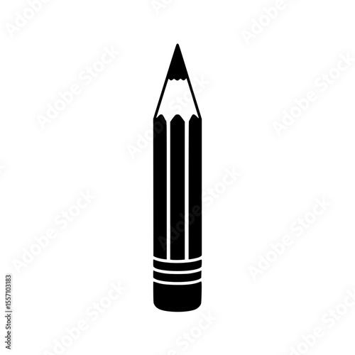 Black silhouette sharpened pencil vector
