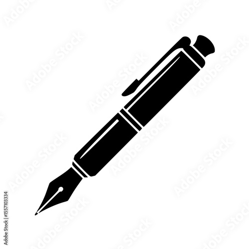 Black silhouette of a classic fountain pen