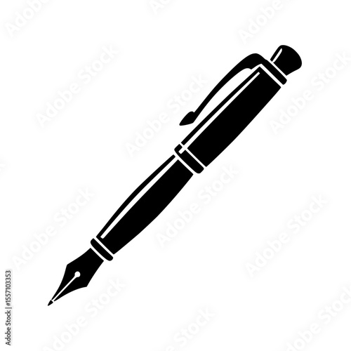 Black silhouette of a classic fountain pen