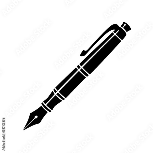 Black silhouette of a classic fountain pen
