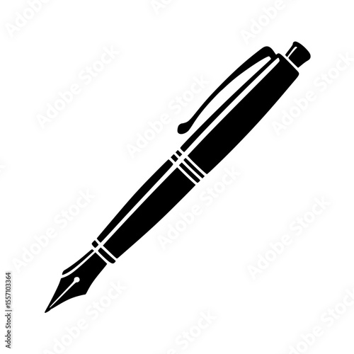 Black silhouette of a classic fountain pen