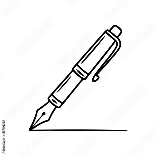 Line art illustration of a classic fountain pen