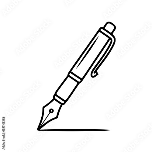 Line art illustration of a classic fountain pen
