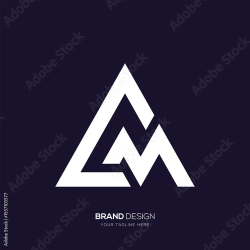 letter Cm or Mc triangle shape initial monogram logo