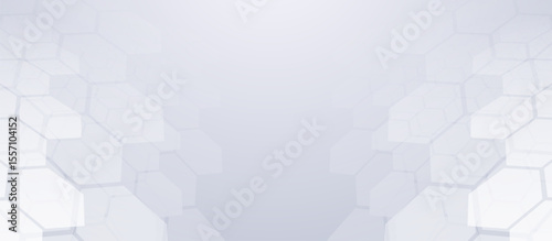 Abstract white geometric hexagon shape technology digital hi tech concept background