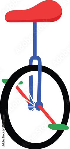 circus colorful unicycle illustration