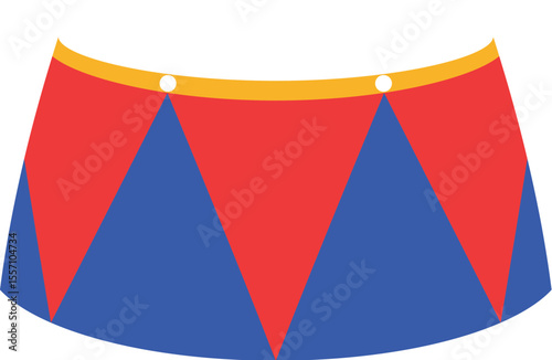 colorful circus display platform, circus stand presentation illustration
