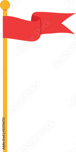 Red Flag on Gold Pole illustration, gold pole 