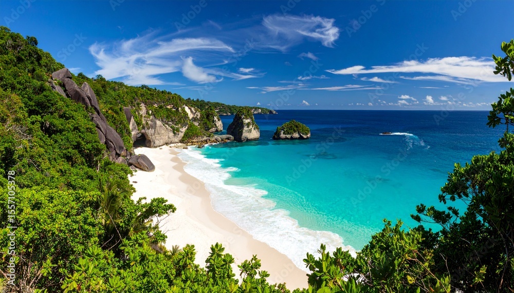 Fototapeta premium Breathtaking coastal landscape of a hidden tropical paradise