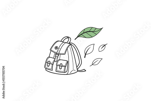 eco backpack icon thin black travel gear
