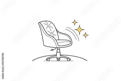 eco office chair icon thin green symbol