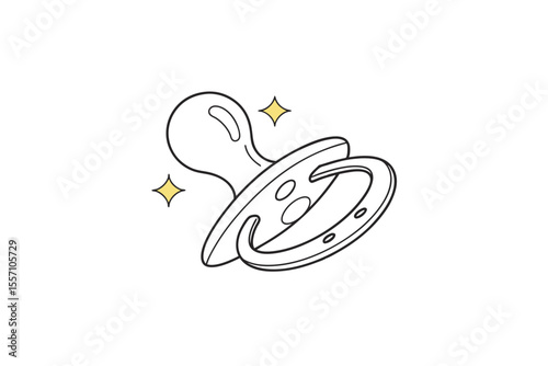 eco pacifier icon baby thin black line