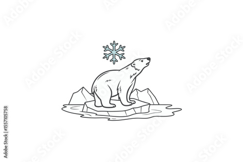 melting ice cap icon thin eco warning