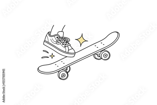 clean skateboard icon simple thin black look