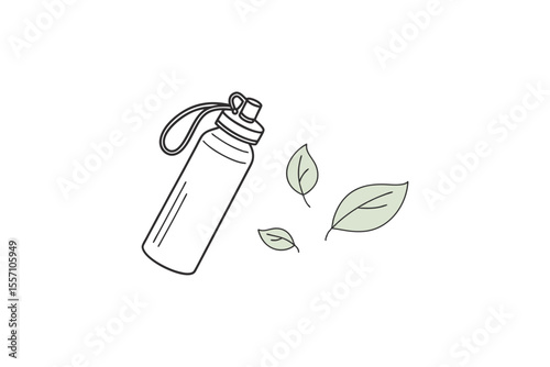 clean reusable water bottle icon thin line